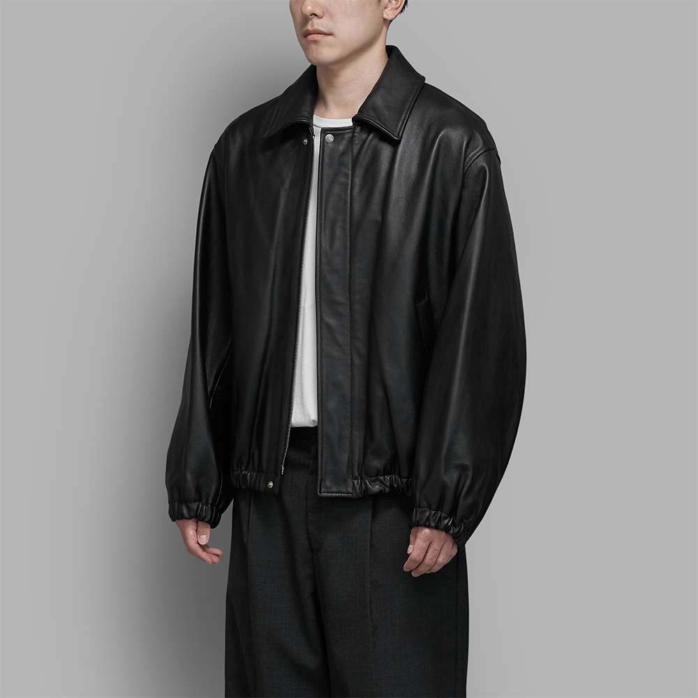 ssstein / Sheep Leather Zip Short Jacket (Black)