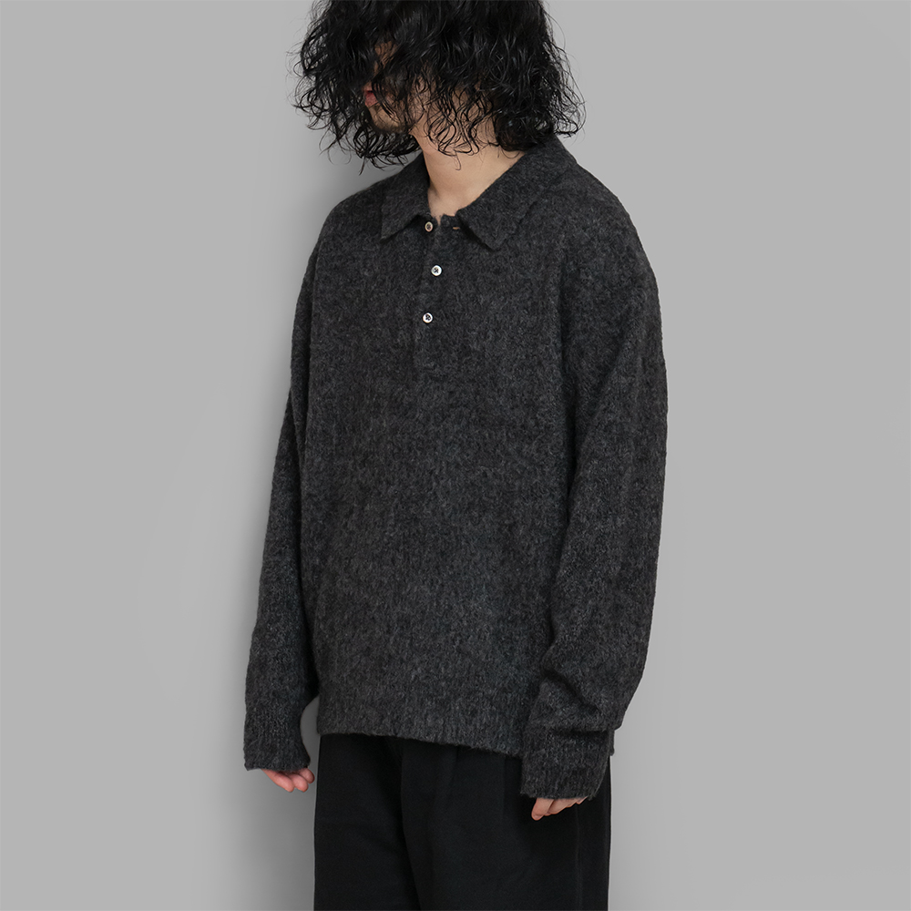 Cashmere Middle Gauge PoloCollar Sweater