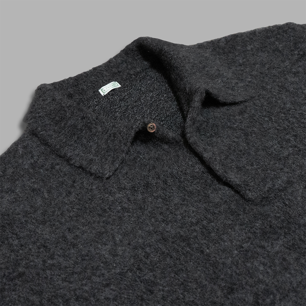 Cashmere Middle Gauge PoloCollar Sweater