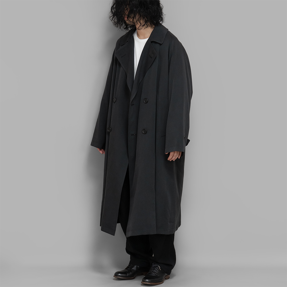 A.PRESSE / Maxi Length Washed Silk Trench Coat