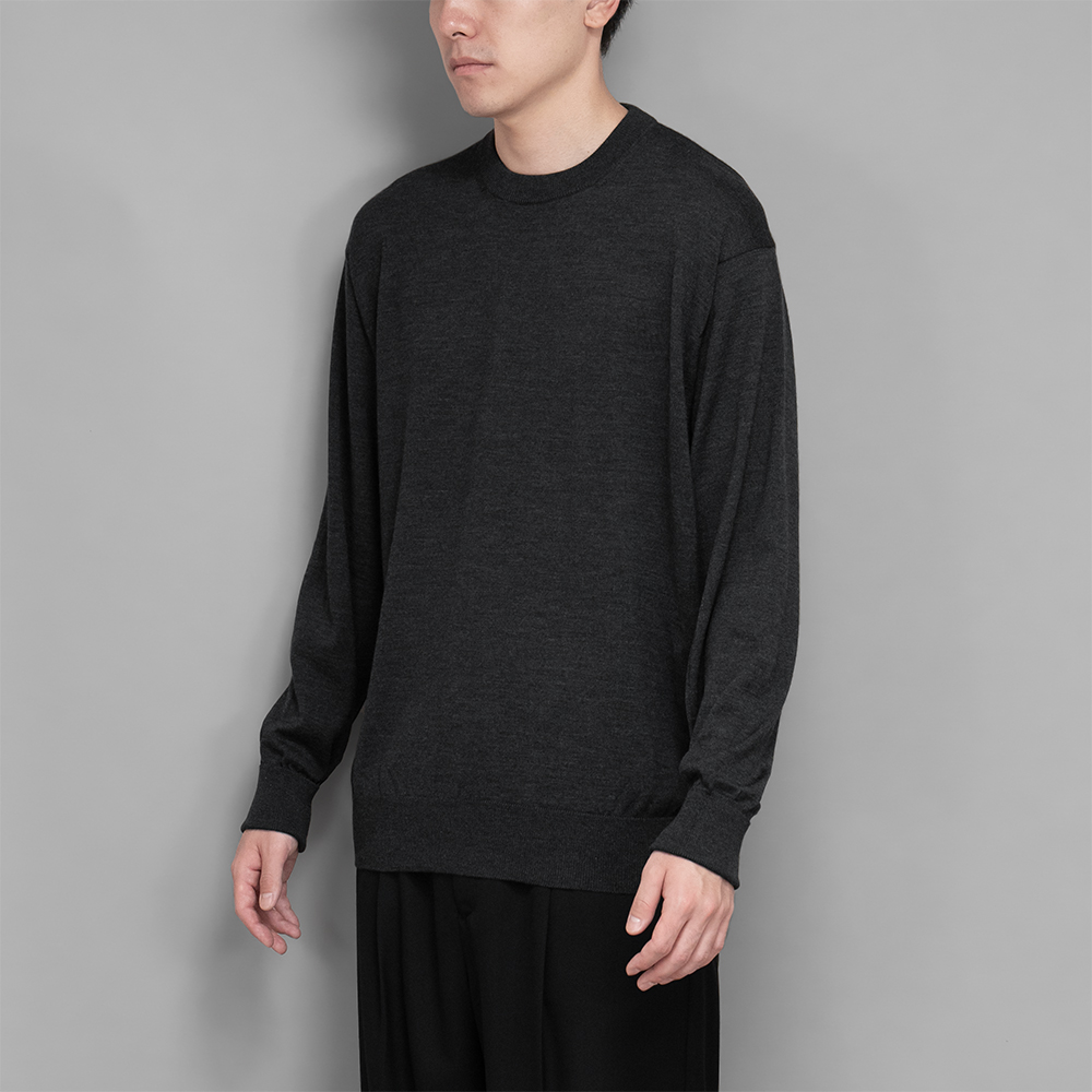 A.PRESSE / Wool Knit L/S T-Shirt (Charcoal)