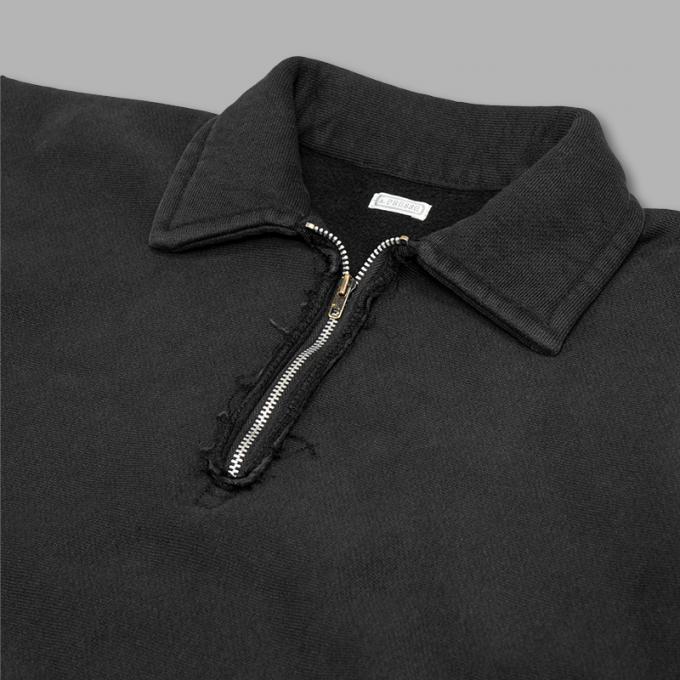 A.PRESSE / Vintage Half Zip Sweatshirt (Black) | twelve