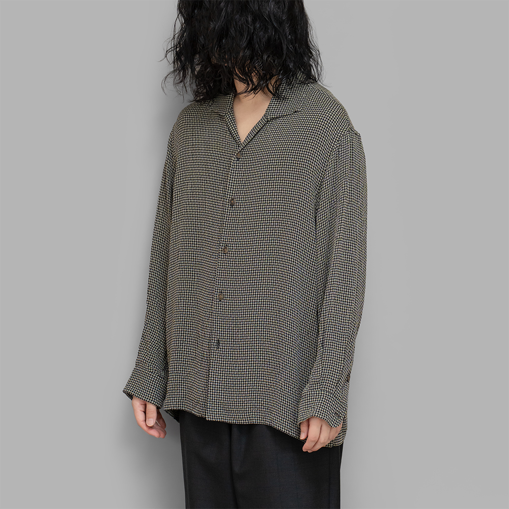 calmlence / Classic Open Collar LS Shirt (Black)
