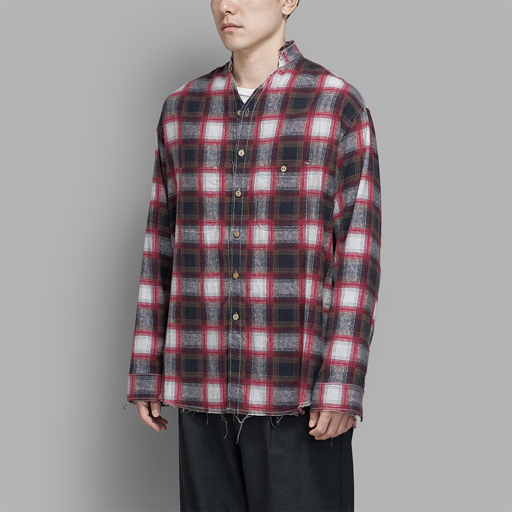 BLACKBIRD / Cut Oﬀ Collar Work Shirt