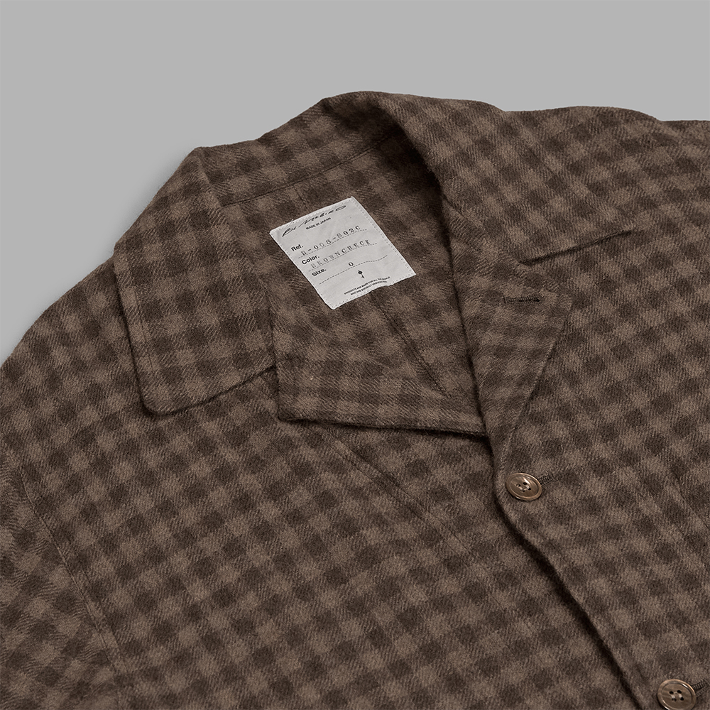 BLACKBIRD / 3 Buttons Shirt Jacket (Brown Check) | twelve