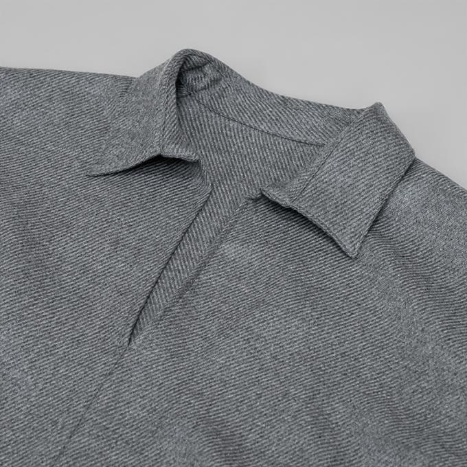 POSTELEGANT / Wool Pull-Over Shirt (Heather Grey) | twelve