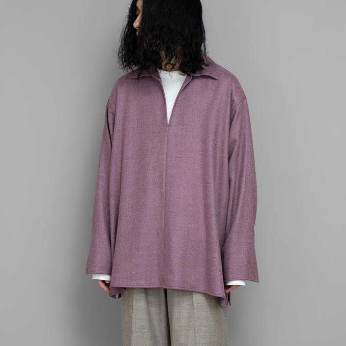 POSTELEGANT / Wool Pull-Over Shirt (Heather Purple)