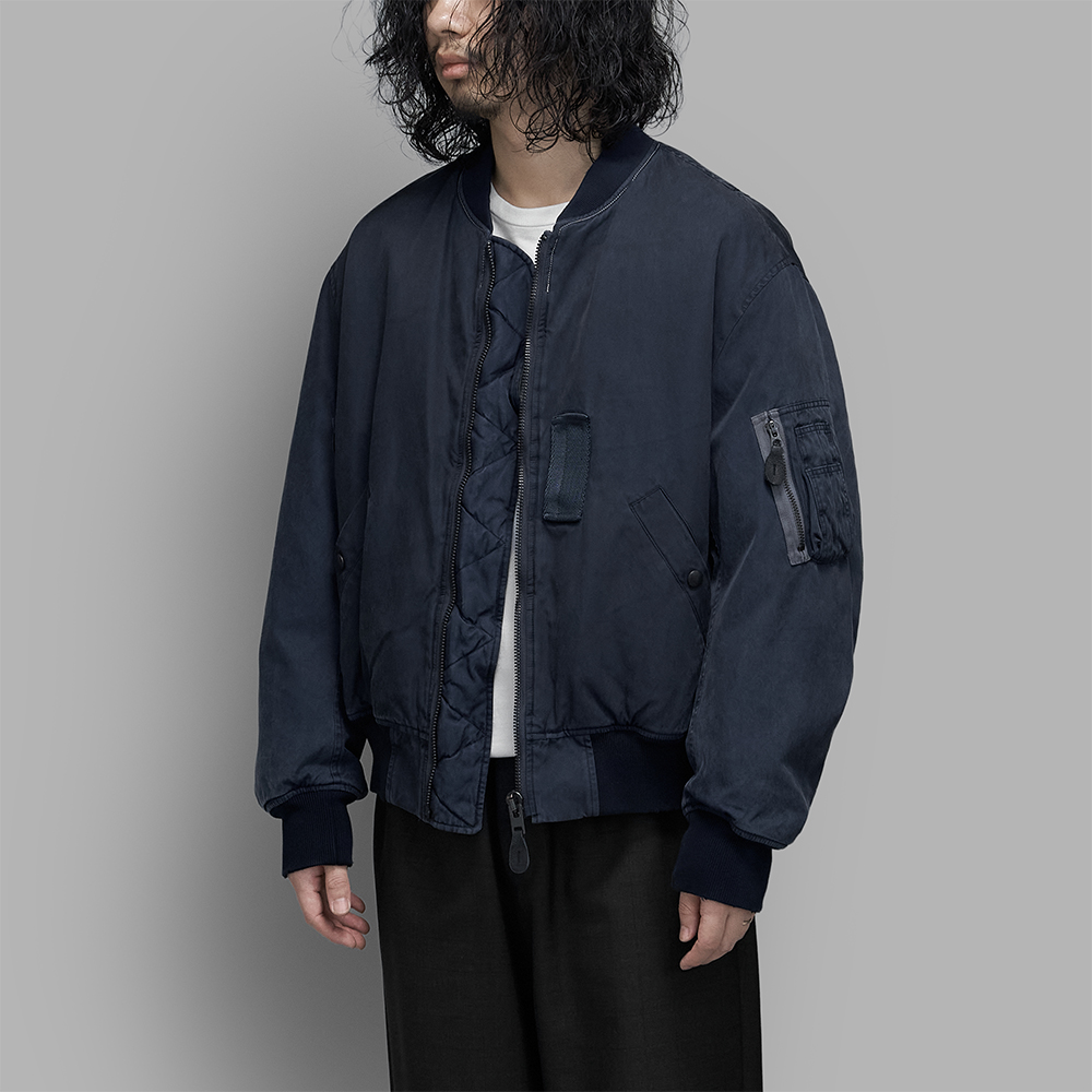 A.PRESSE / Vintage Silk B-15C Flight Jacket (Navy Gray)