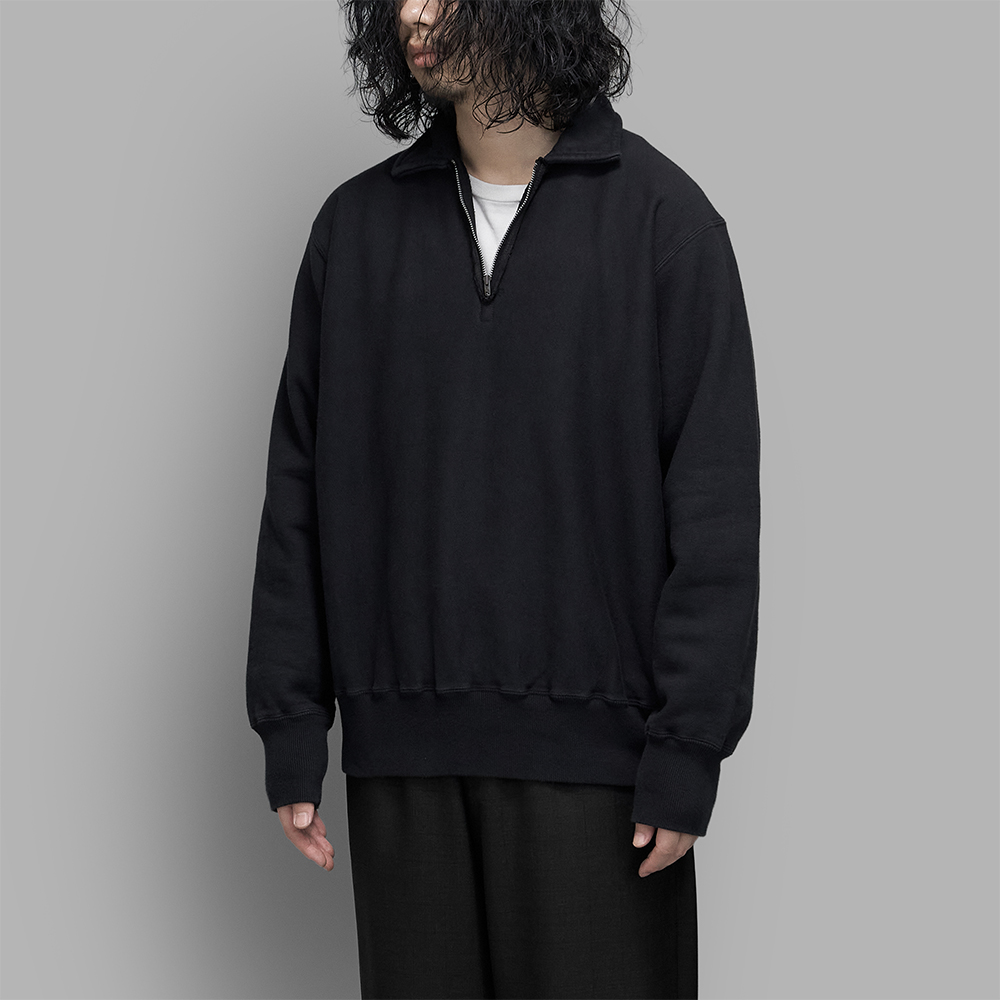 A.PRESSE / Vintage Half Zip Sweatshirt (Black)