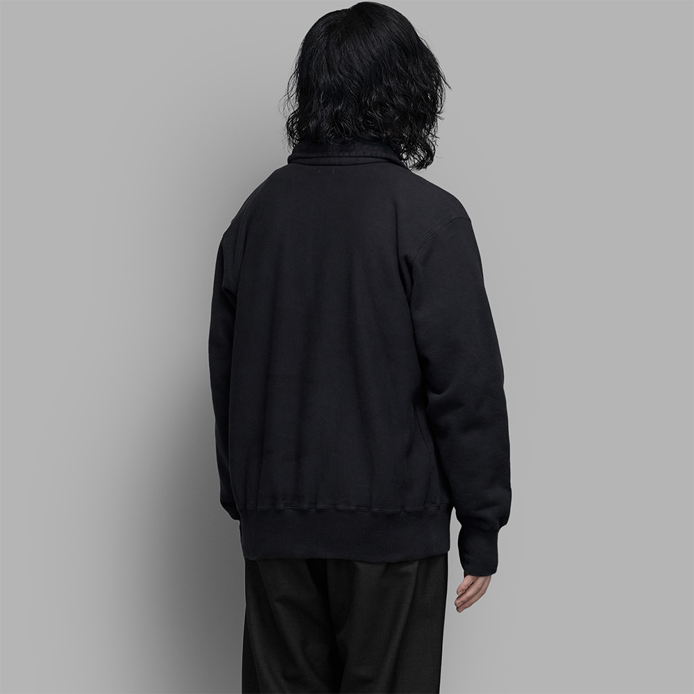 A.PRESSE / Vintage Half Zip Sweatshirt (Black) | twelve