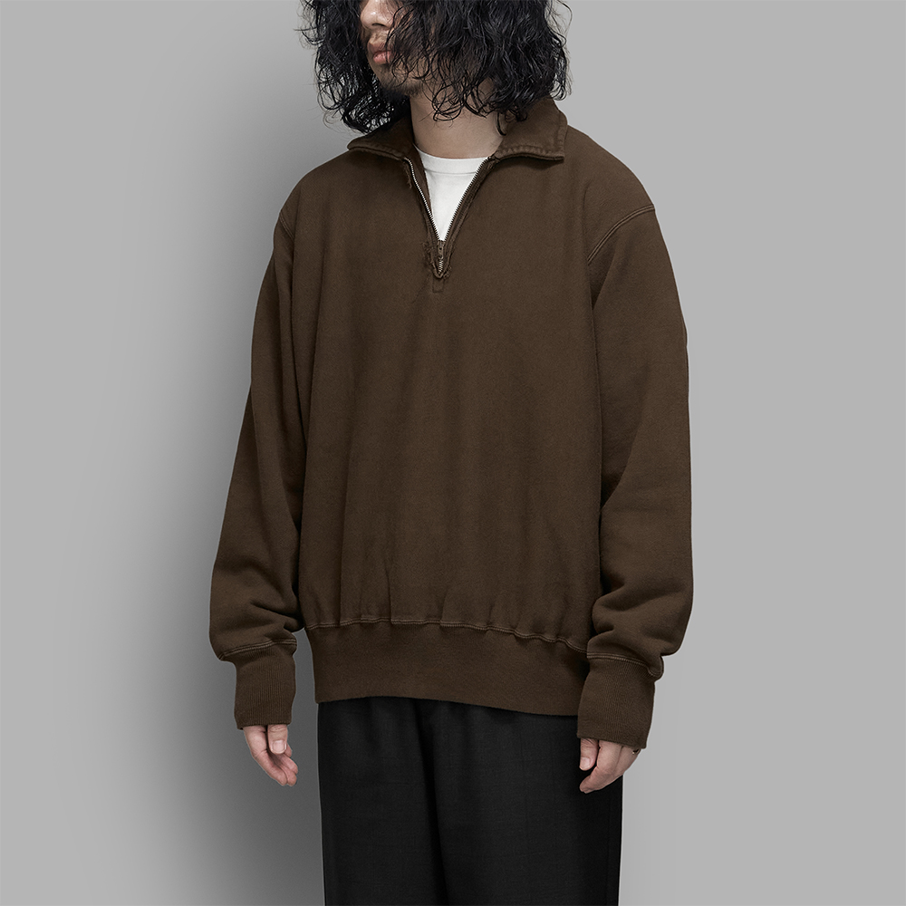 A.PRESSE / Vintage Half Zip Sweatshirt (Brown)