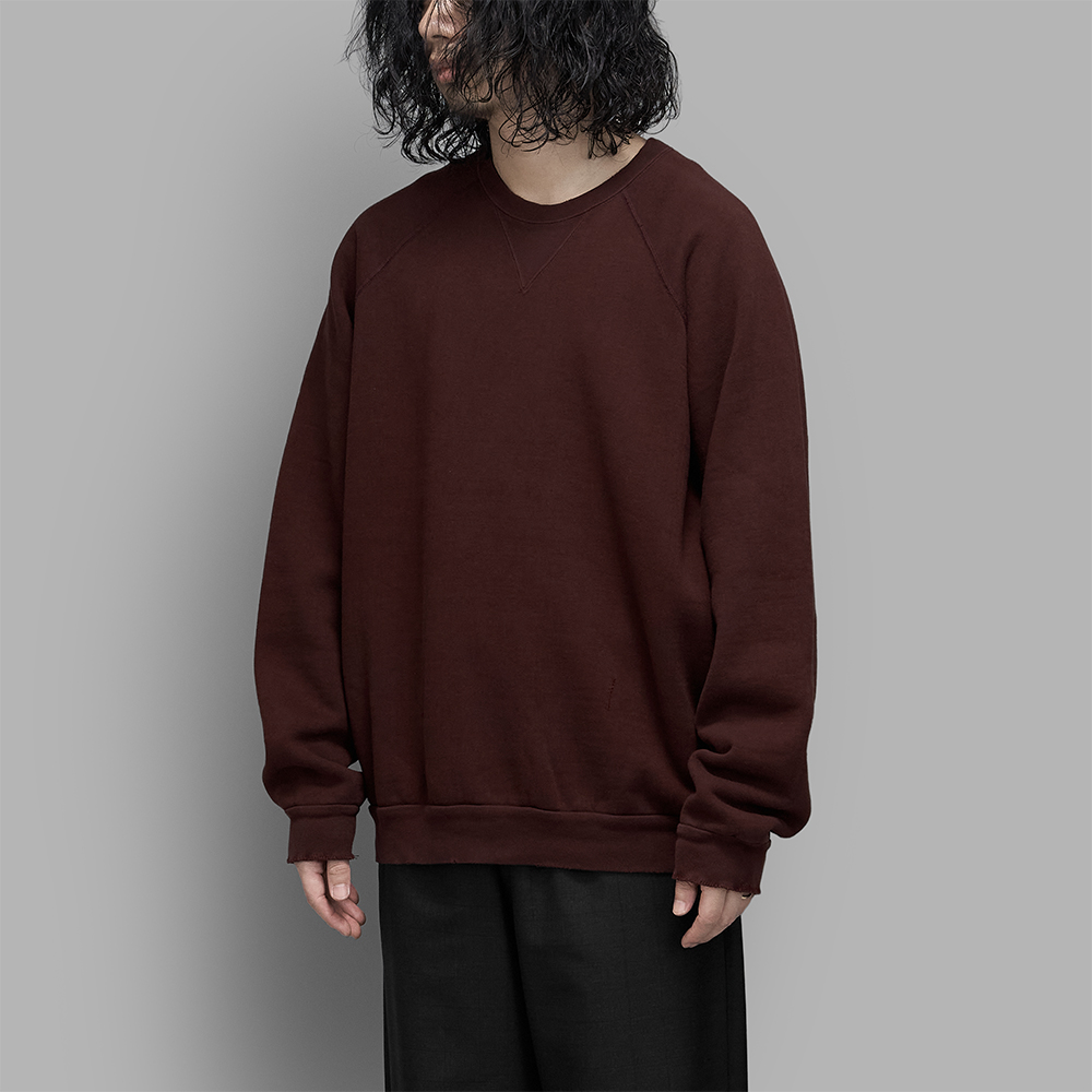 A.PRESSE / Vintage Double V Sweatshirt (Burgundy)