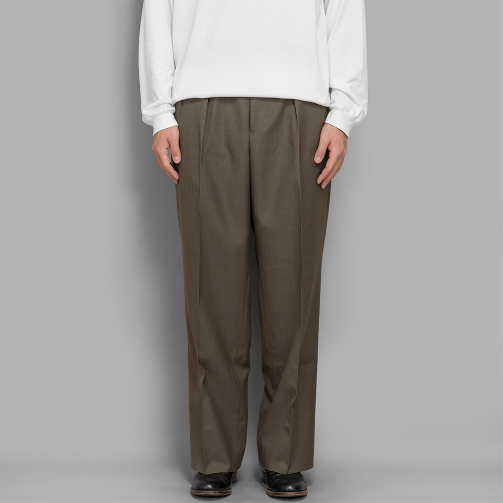 MAATEE&SONS / Forever Slacks Type2 Wool Pincheck (Khaki)