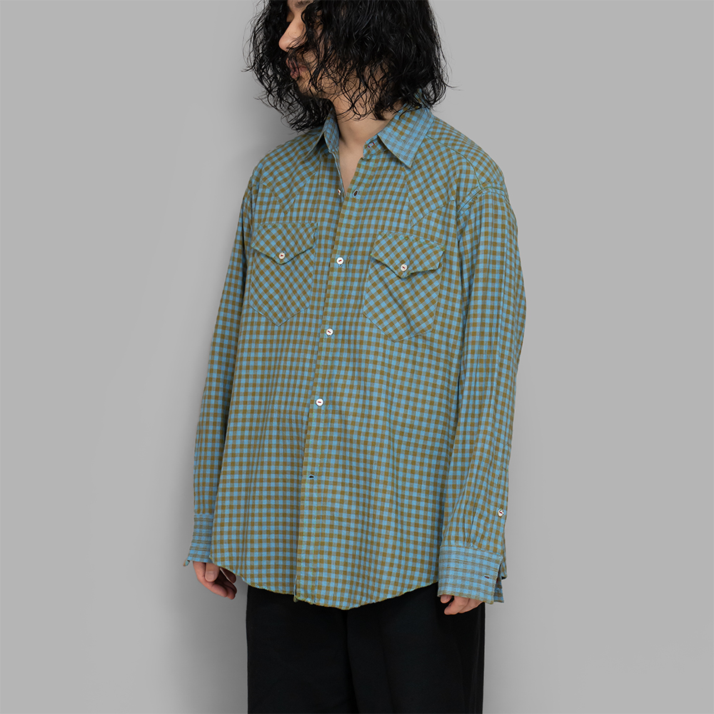 MAATEE&SONS / GUPTA Western (Blue Khaki Plaid)