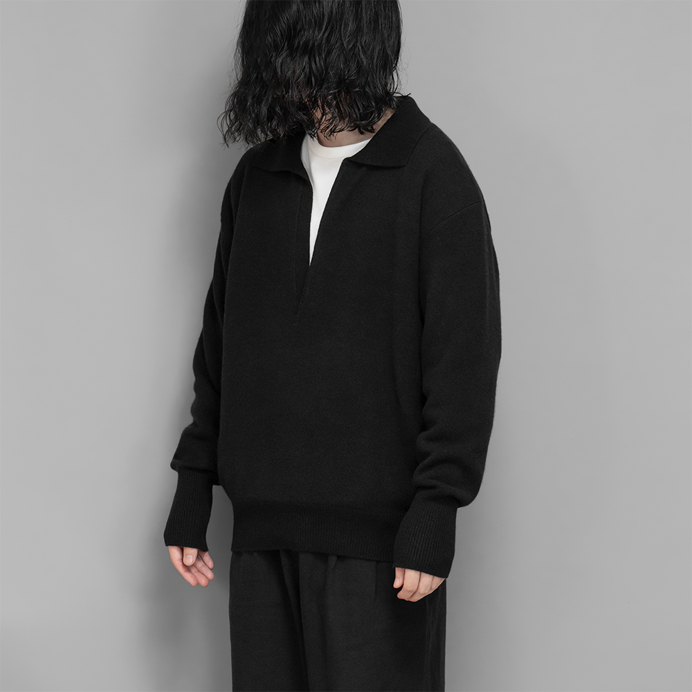 ssstein / Extra Fine Wool Knit Skipper LS (Black)