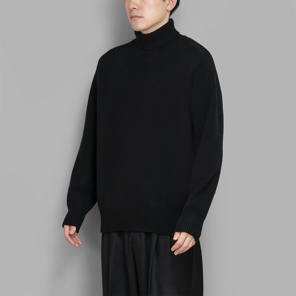 ssstein / Extra Fine Wool Warm Knit Turtle Neck LS (Black)