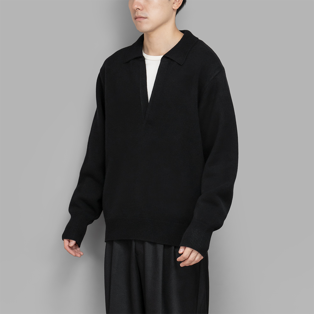 ssstein / Extra Fine Wool Knit Skipper LS (Black)