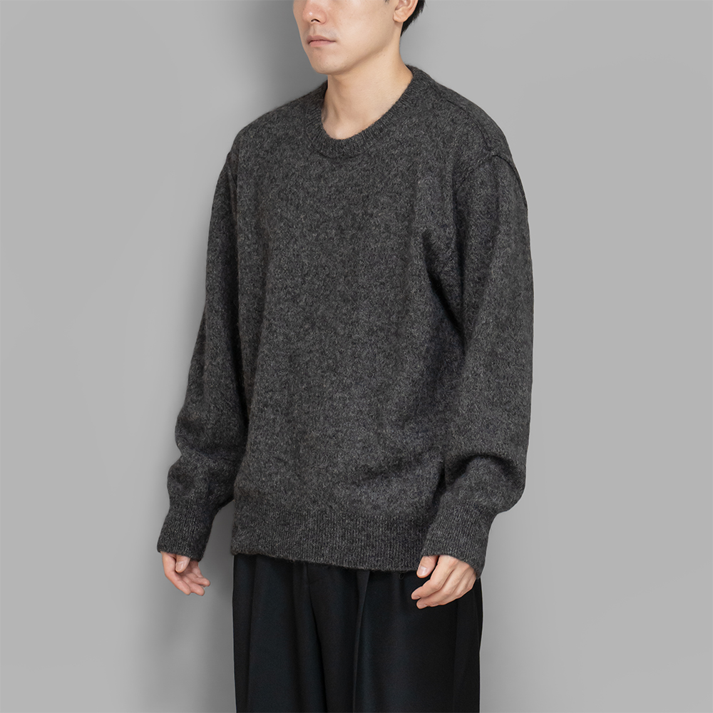 ssstein / Wool/Alpaca Knit Crew Neck LS (Charcoal)