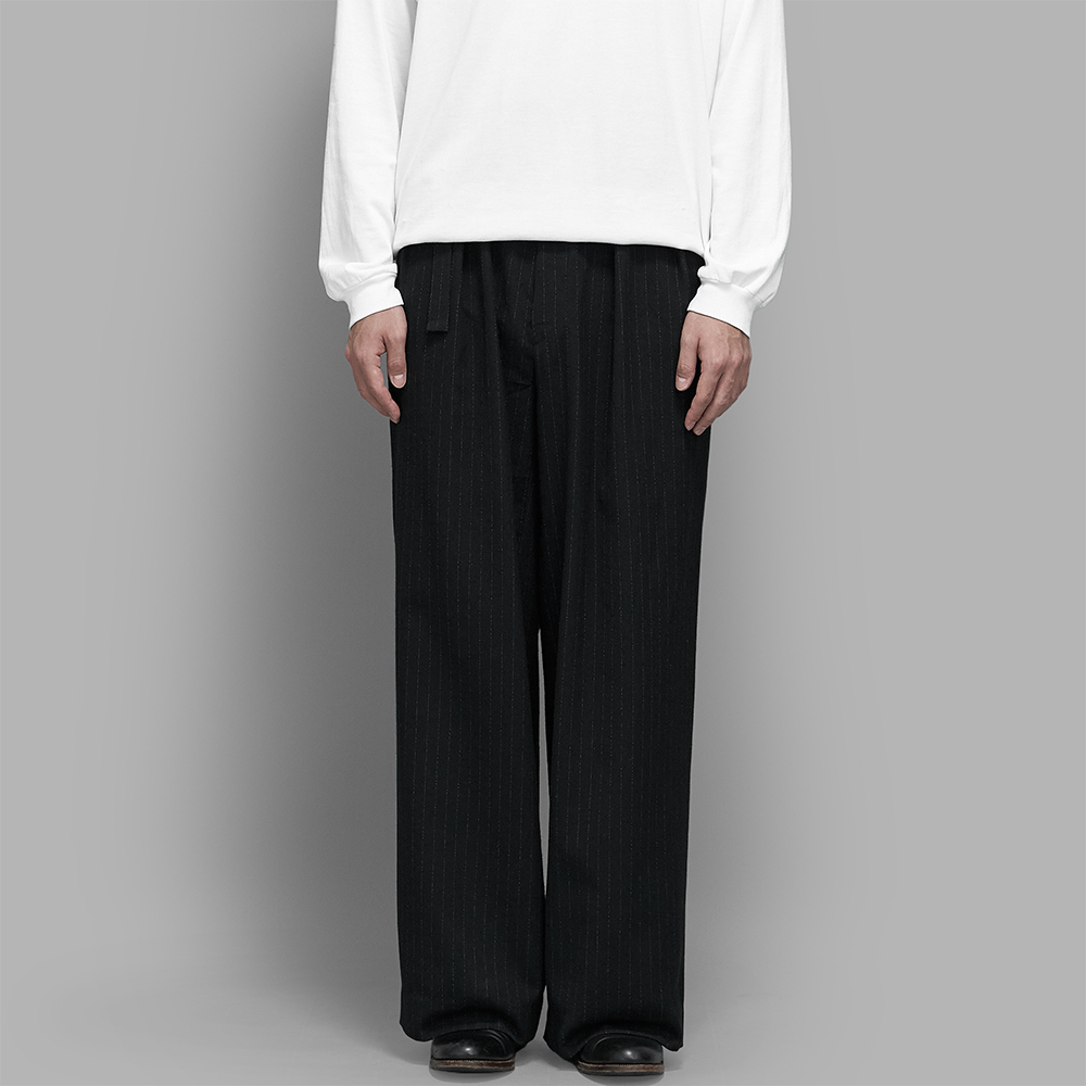 m’s braque / Belted Baggy Pants (Black Stripe)
