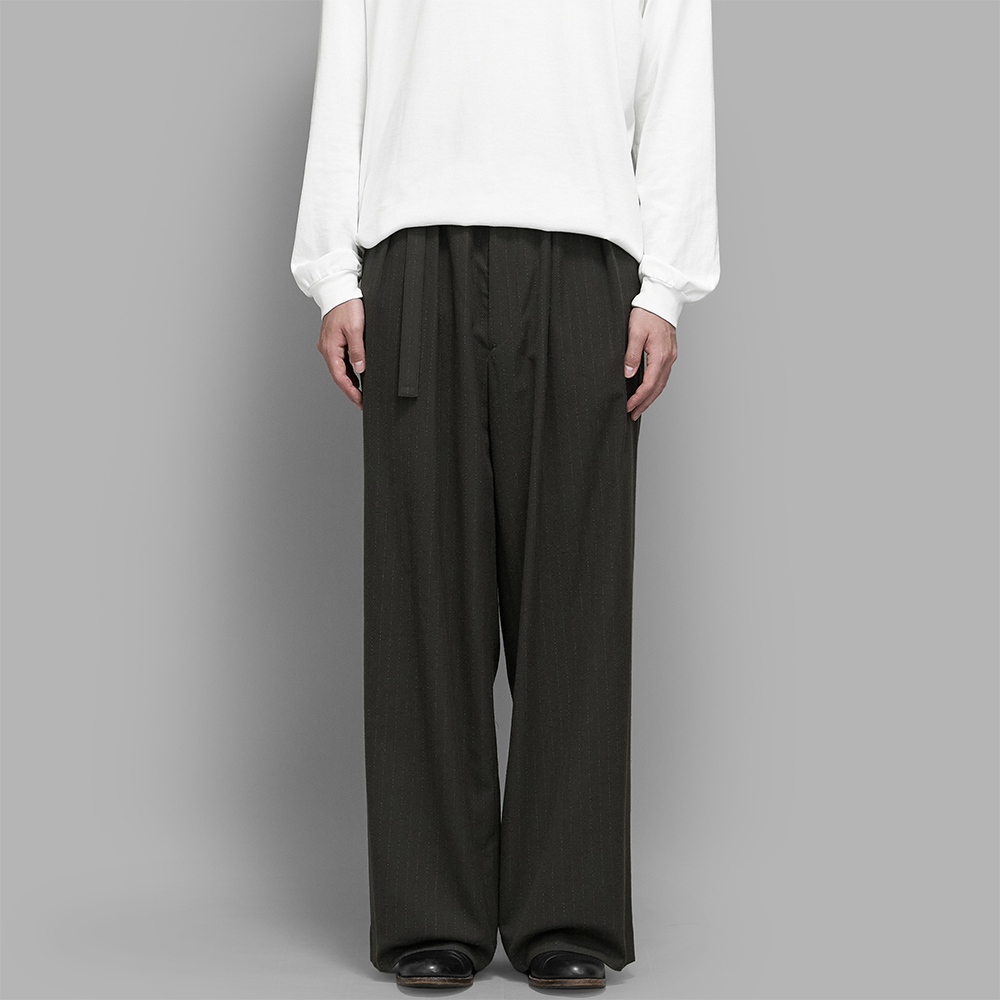 m’s braque / Belted Baggy Pants (Brown Stripe)