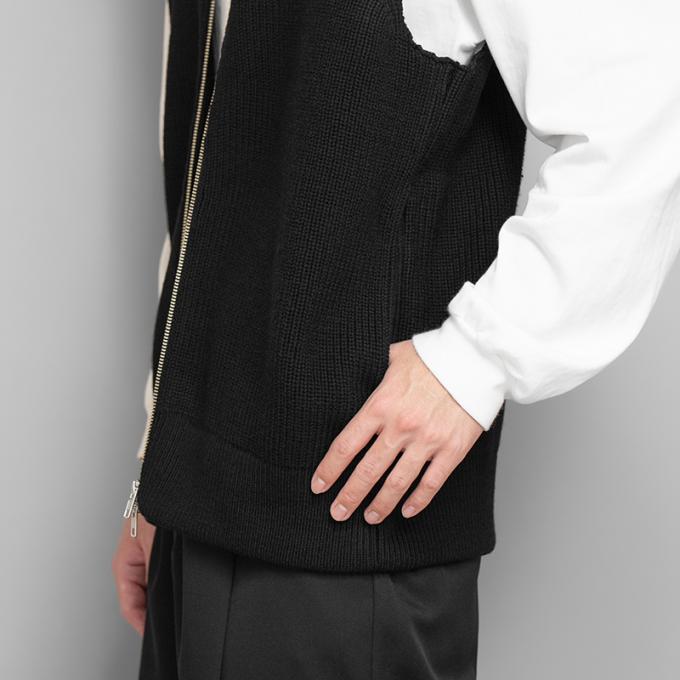 stein / Oversized Drivers Knit Zip Vest (Black) | twelve