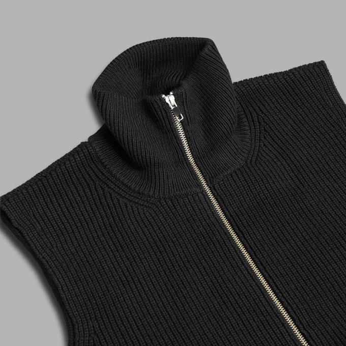 stein / Oversized Drivers Knit Zip Vest (Black) | twelve