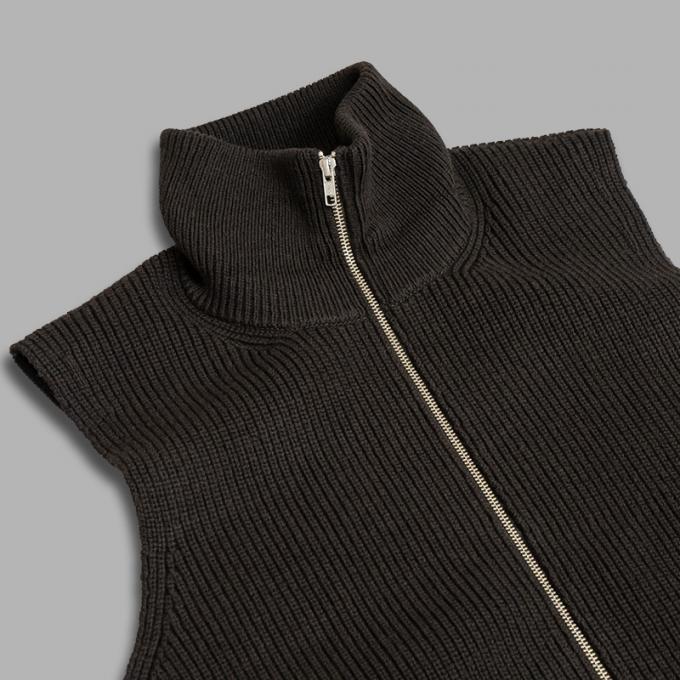 stein / Oversized Drivers Knit Zip Vest (Military Khaki) | twelve