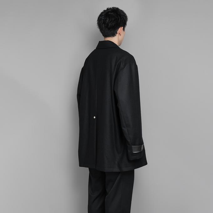 stein / Leather Fly Front Long Jacket | twelve