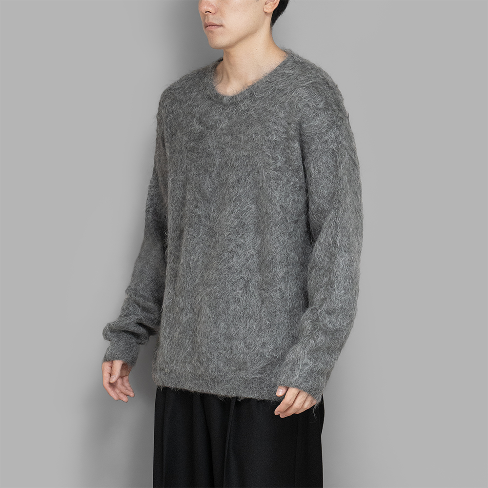 ssstein / Kid Mohair Knit Crew Neck LS (Grey)