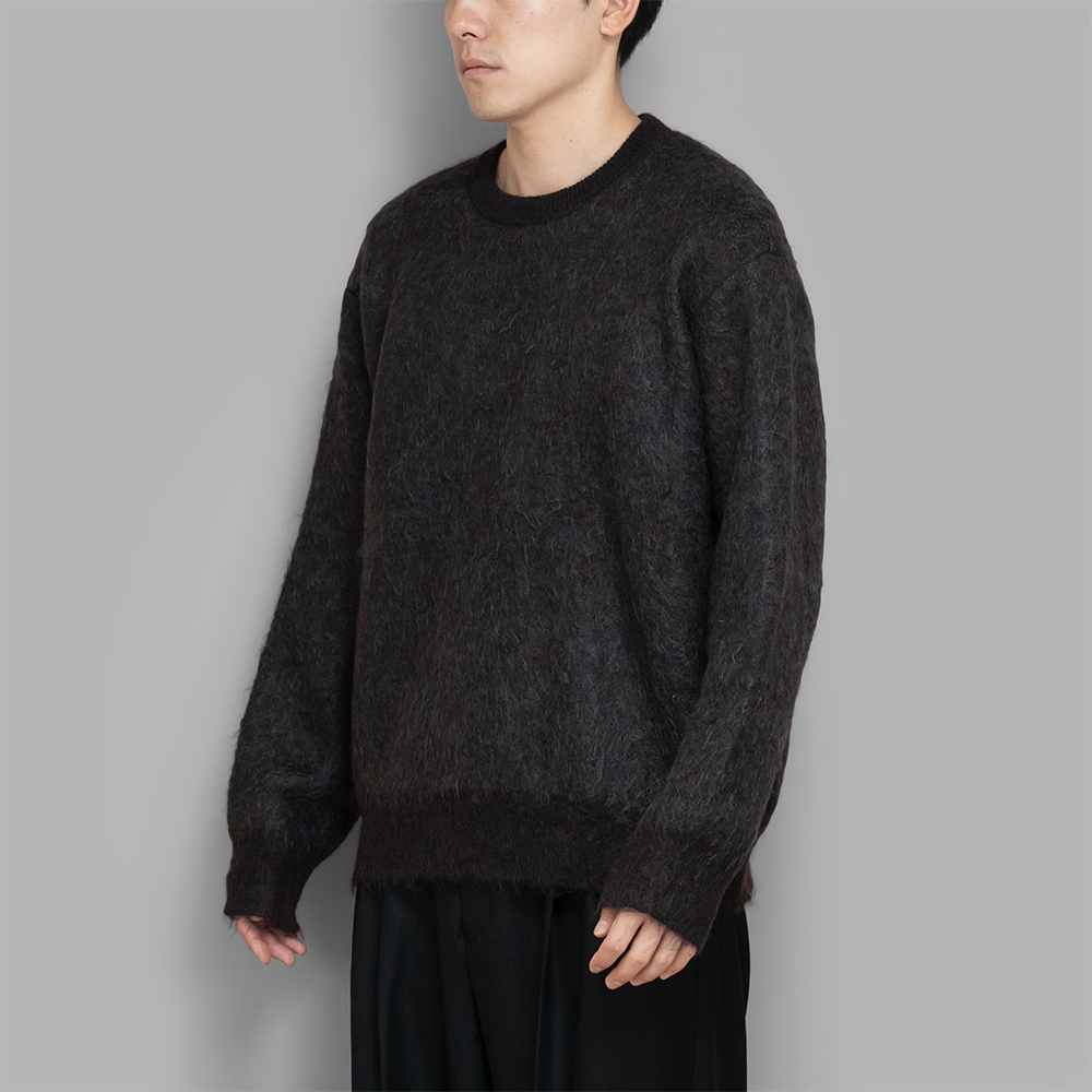 ssstein / Kid Mohair Mix Jacquard Knit LS (Brown Mix)