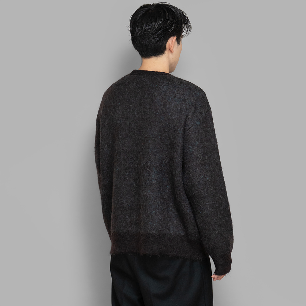 ssstein / Kid Mohair Mix Jacquard Knit LS (Brown Mix) | twelve