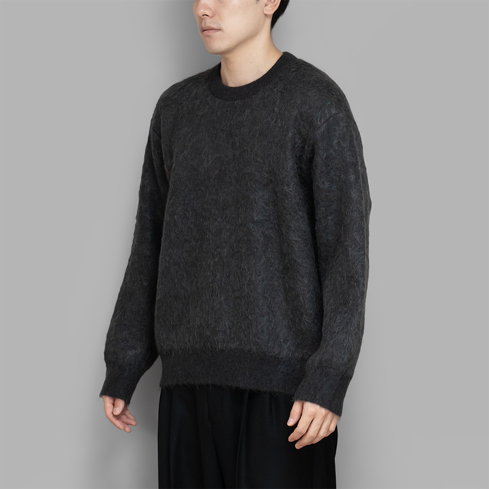 ssstein / Kid Mohair Mix Jacquard Knit LS (Charcoal Mix)