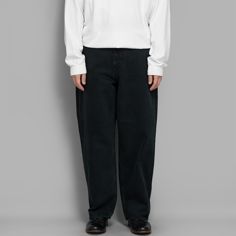 A.PRESSE / Black Washed Wide Denim Pants