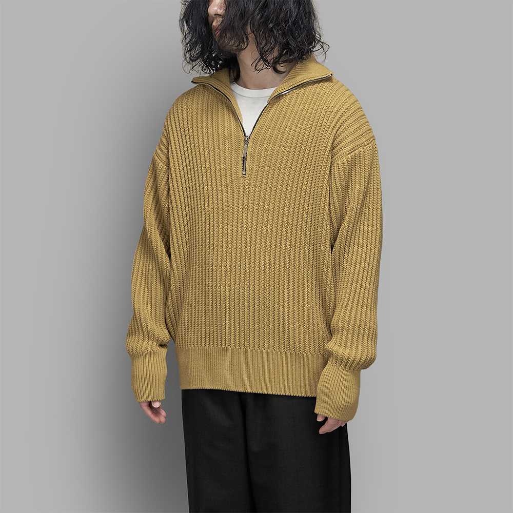 Olde H & Daughter / Twist Wool Half Zip Neck P/O (Straw) | twelve