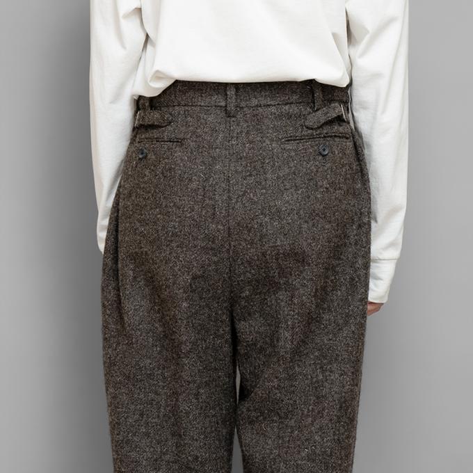 A.PRESSE / Tweed Two Tuck Trousers (Brown)