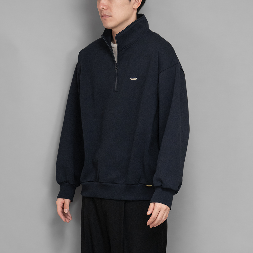 FARAH / Potting Logo Half Zip Sweatshirt (Navy)