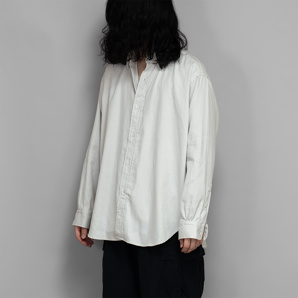 A.PRESSE / Double Weave Twill Regular Collar Shirt (Ecru)