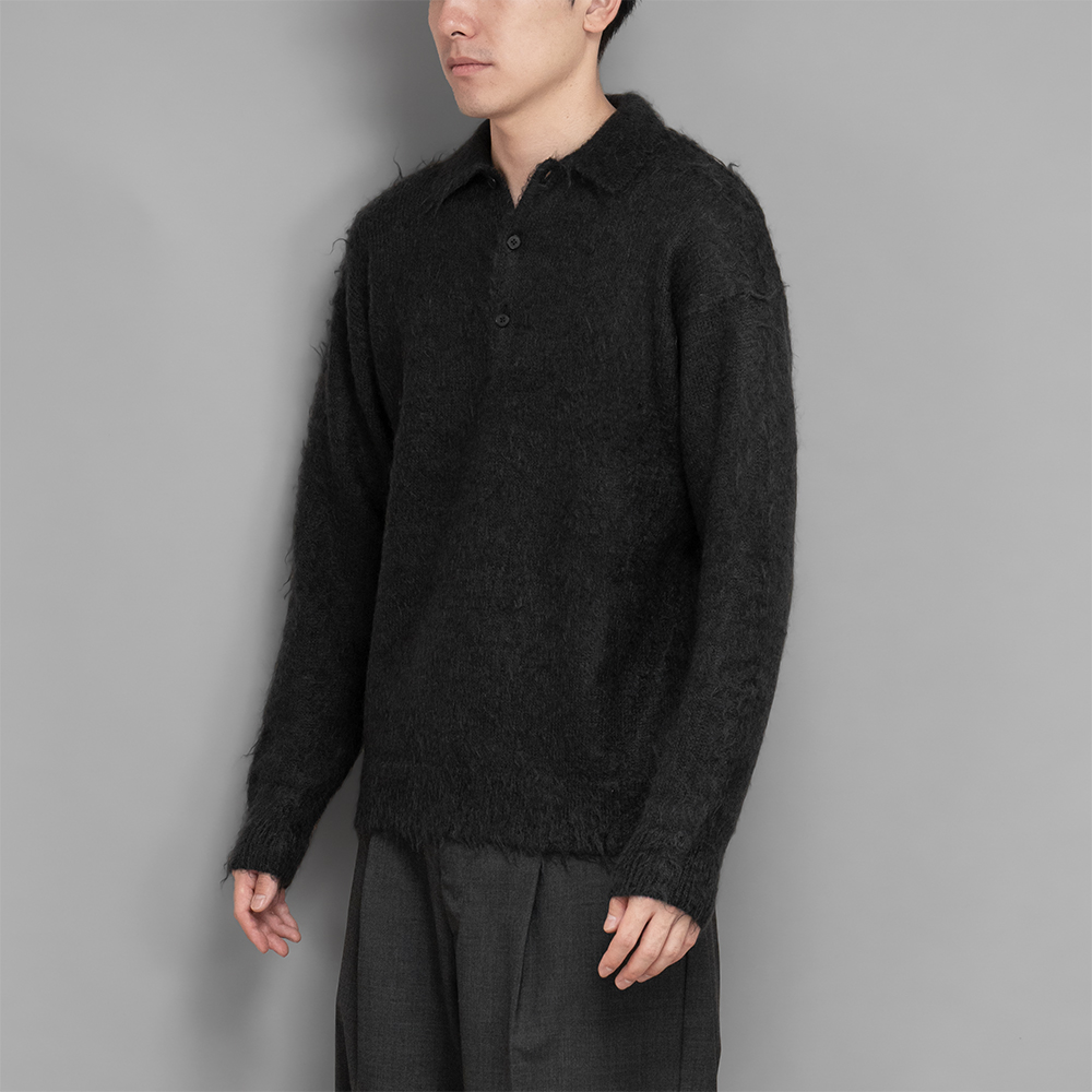 【23AW】BRUSHED SUPER KID MOHAIR KNIT POLO AURALEE / Brushed Super Kid Mohair Knit Polo | twelve