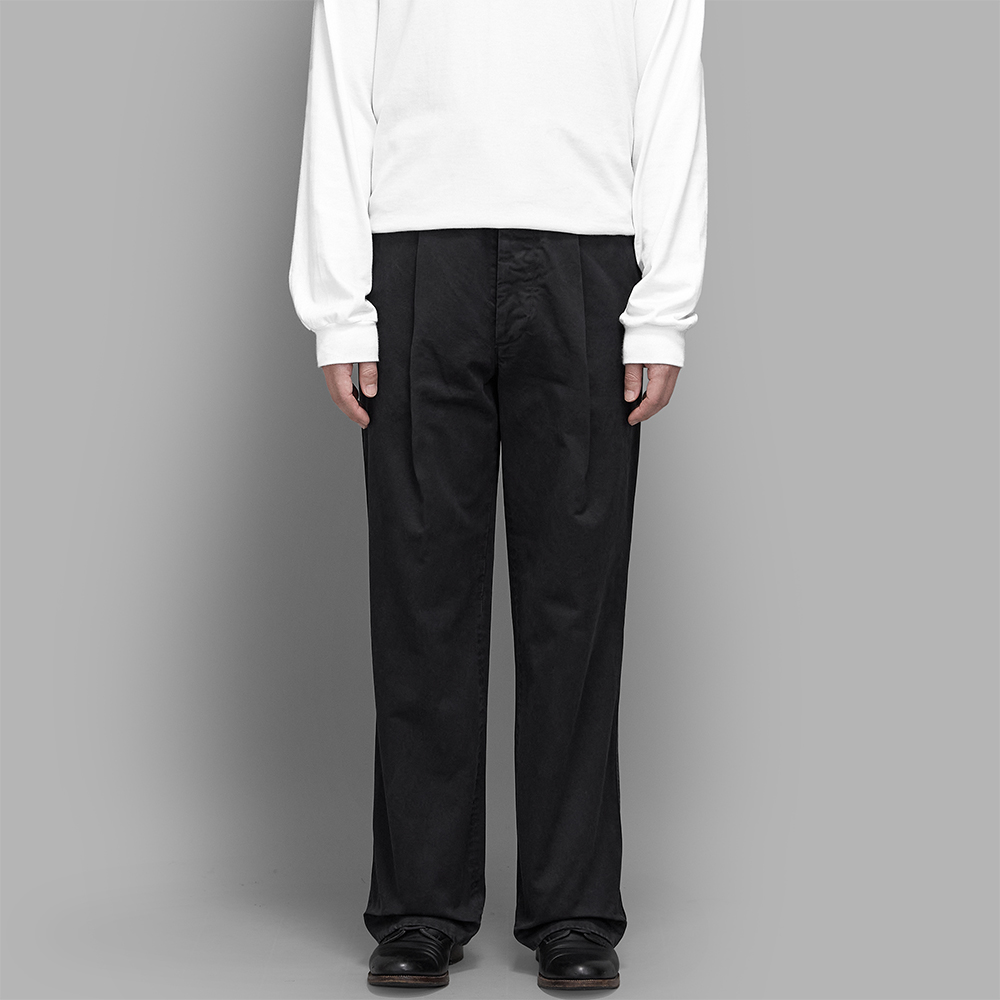 AURALEE / Garment-Dyed Finx Chino One-Tuck Wide Pants