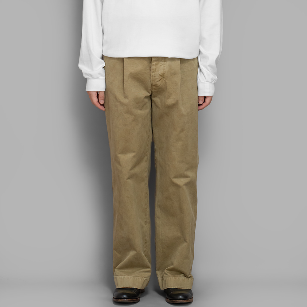 AURALEE / Product Dyed Finx Chino One-Tuck Pants (Beige