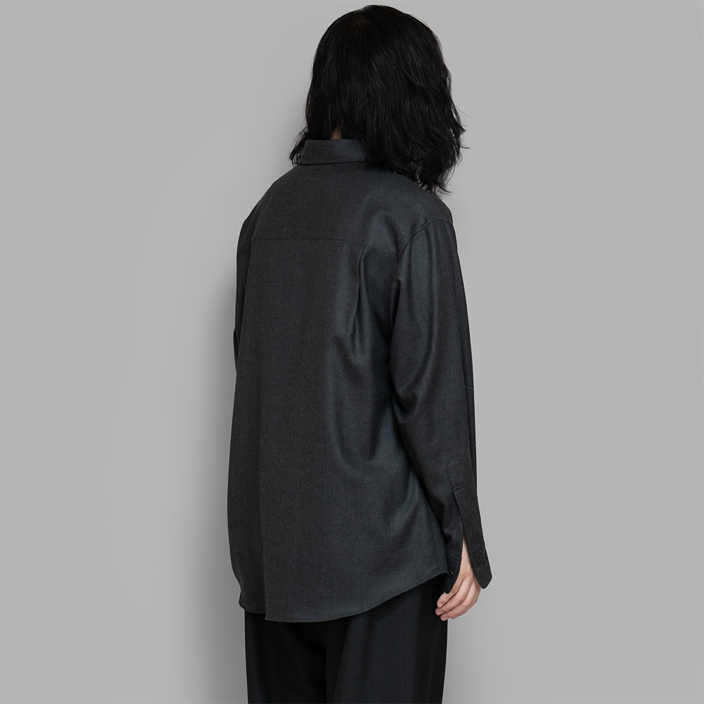 AURALEE / Super Light Wool Shirt (Top Charcoal) | twelve