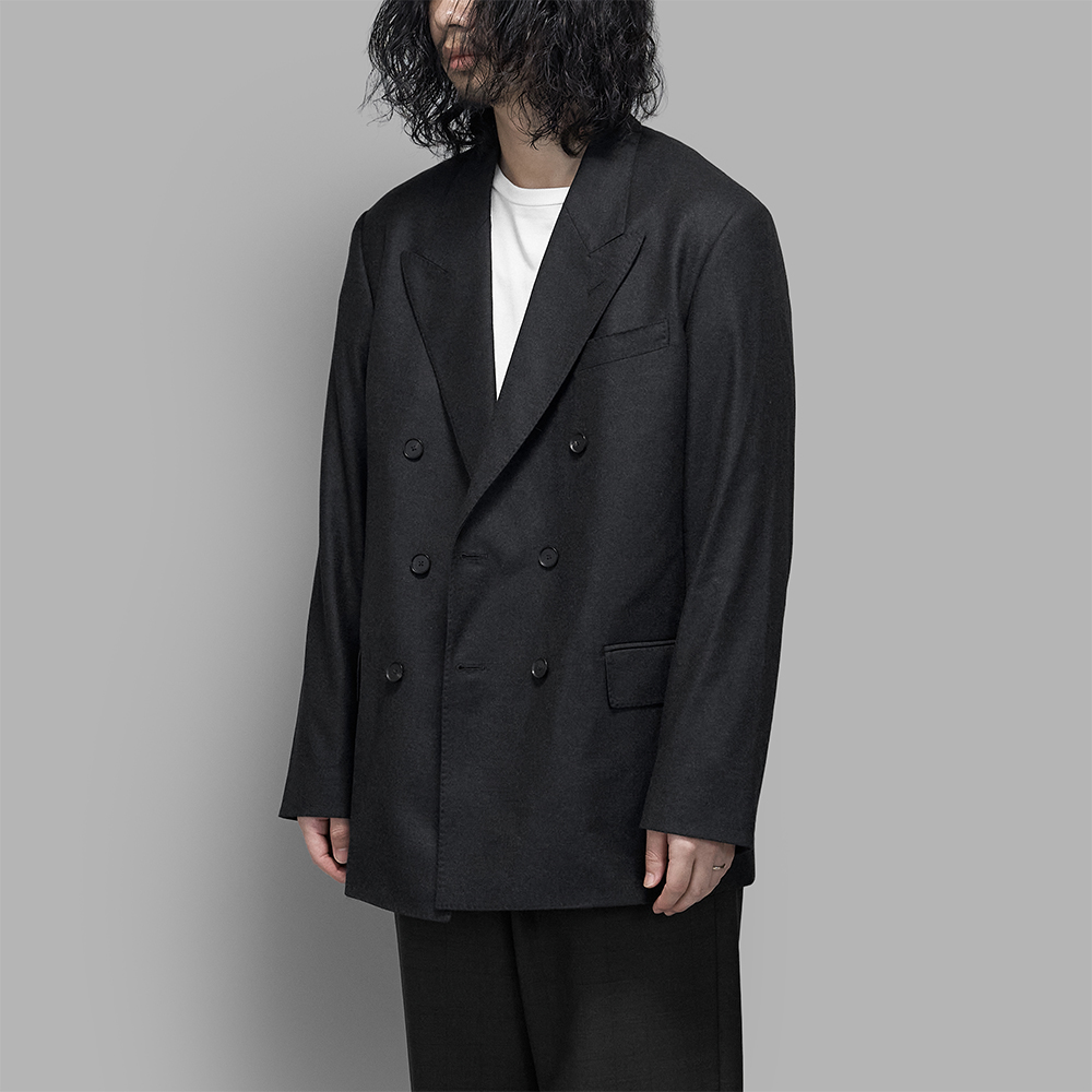 AURALEE / Wool Fulling Flannel Double-Breasted Jacket | twelve