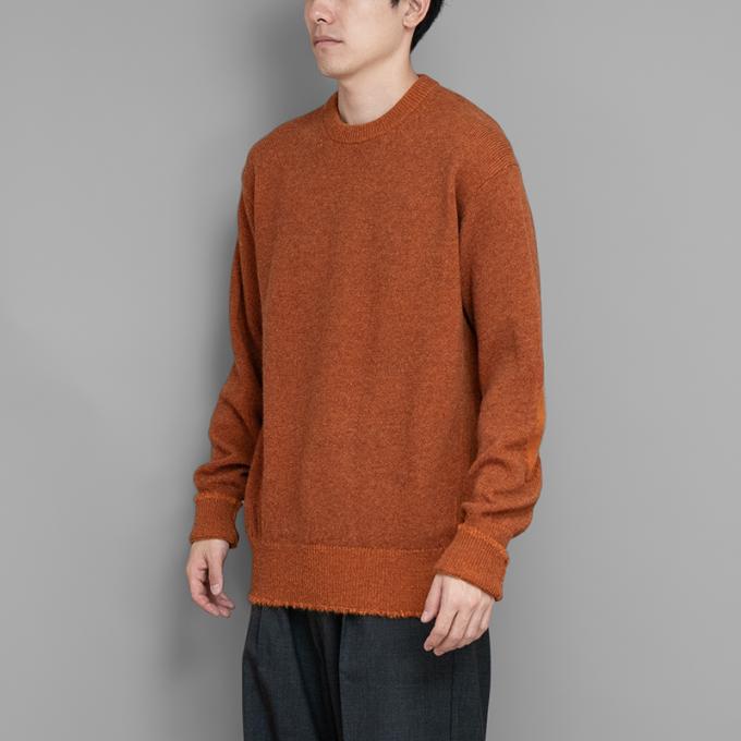 MAATEE&SONS / 強撚Shetland 裏カシミヤ ひょっとこP/O Sweater (Orange)