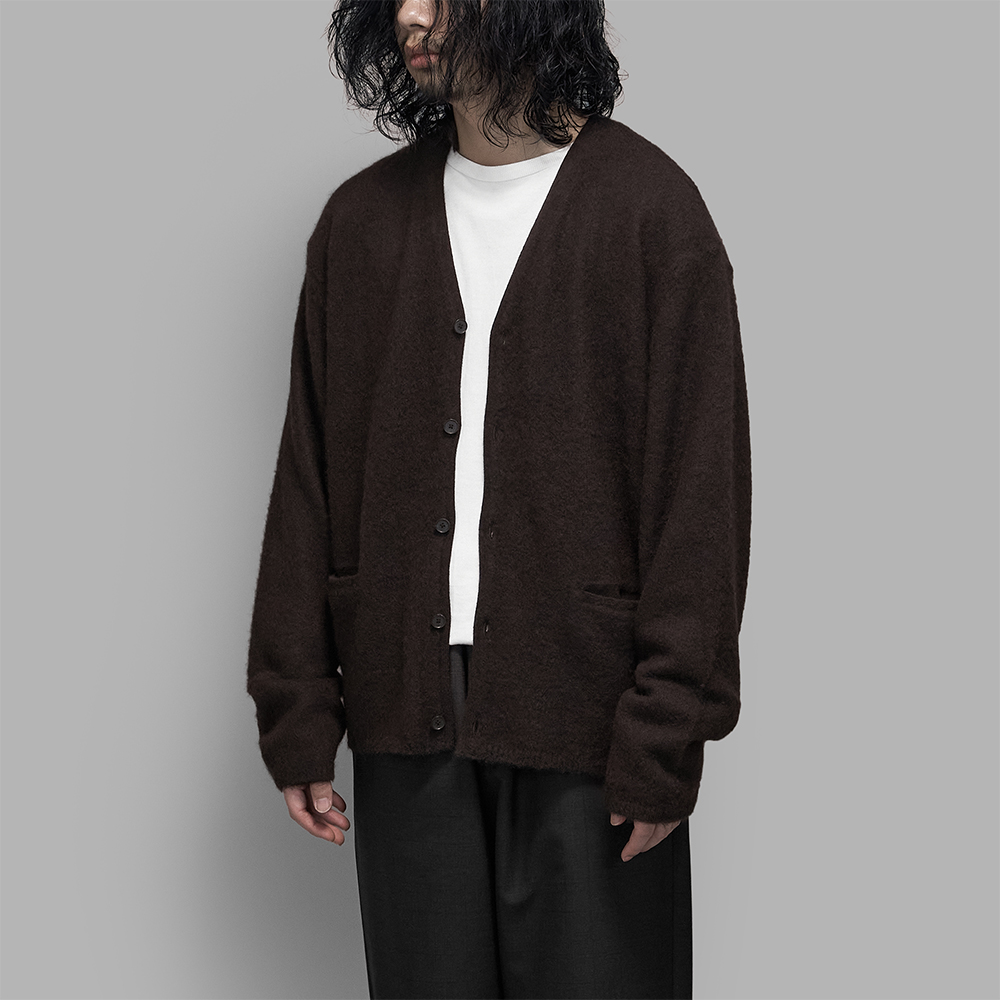 A.PRESSE / Brushed Cashmere Middle Gauge Cardigan (Brown) | twelve