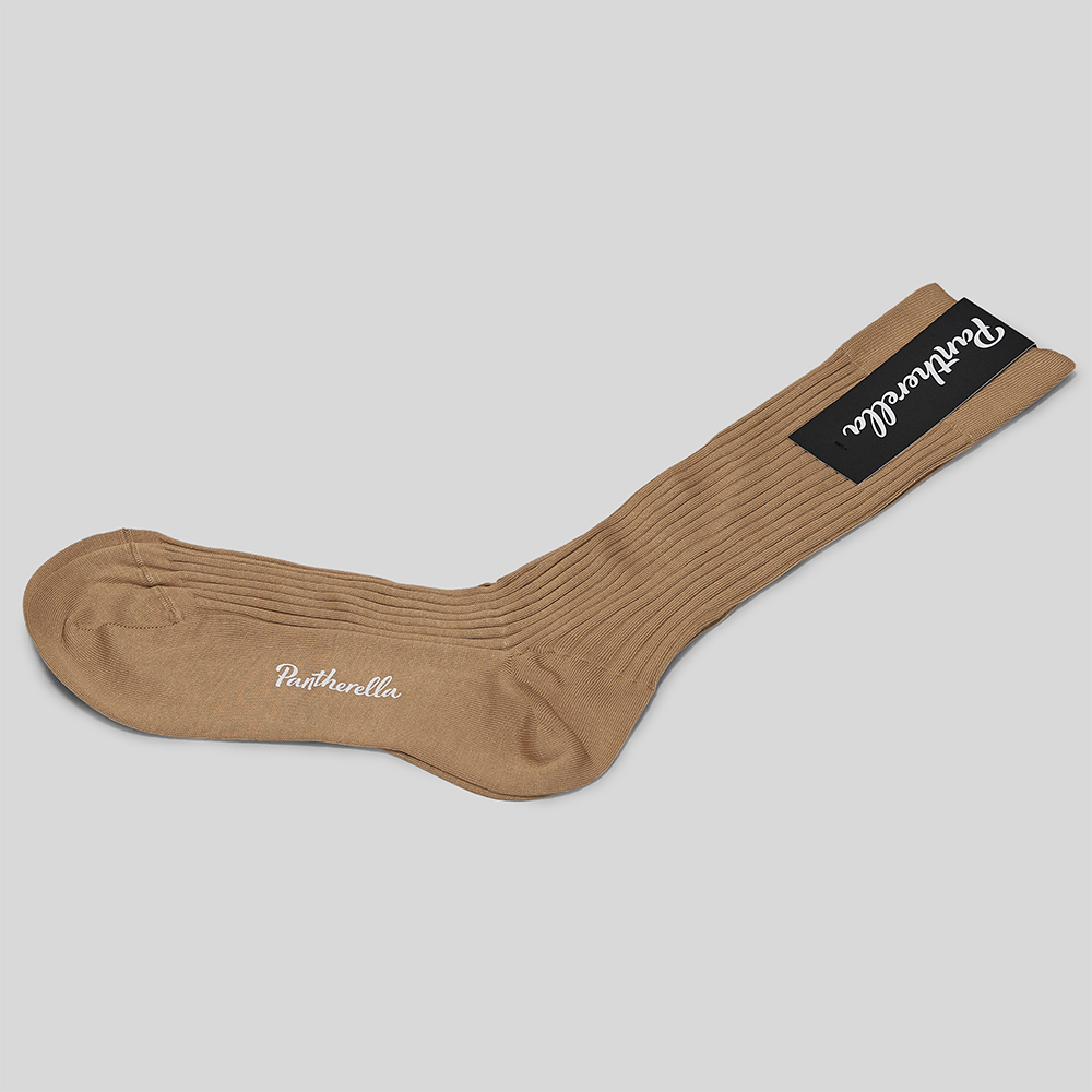 Pantherella / DANVERS Rib Cotton Socks (Light Khaki)