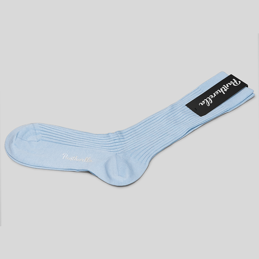 Pantherella / DANVERS Rib Cotton Socks (Sky)