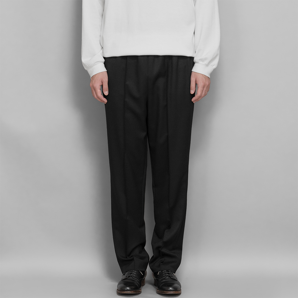 POSTELEGANT / Wool Twill Easy Trouser (Black)