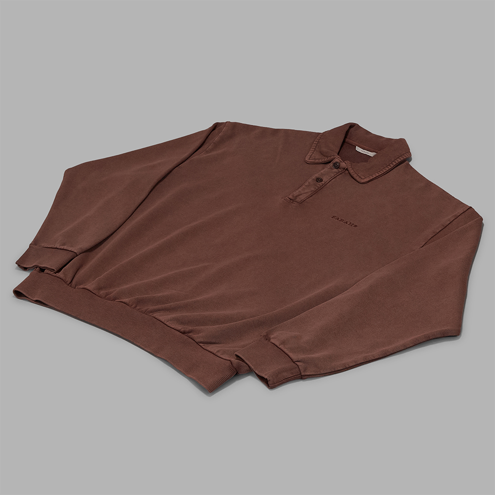 FARAH / Polo Sweatshirt (Brown)
