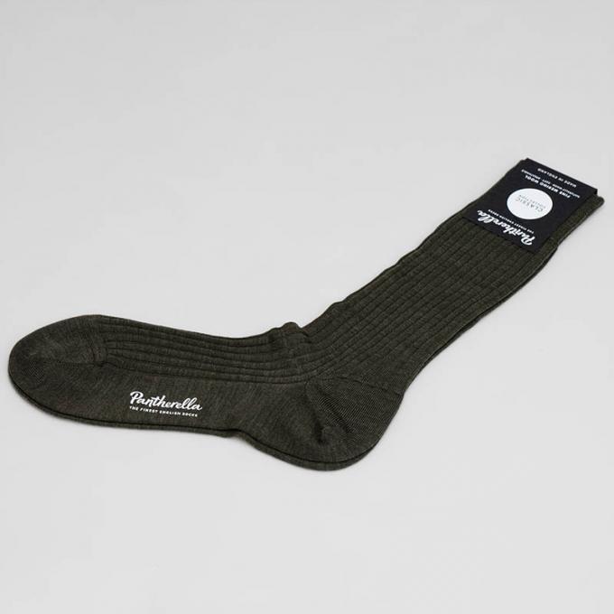 Pantherella / Rib Wool Socks (Dk.Olive Mix)