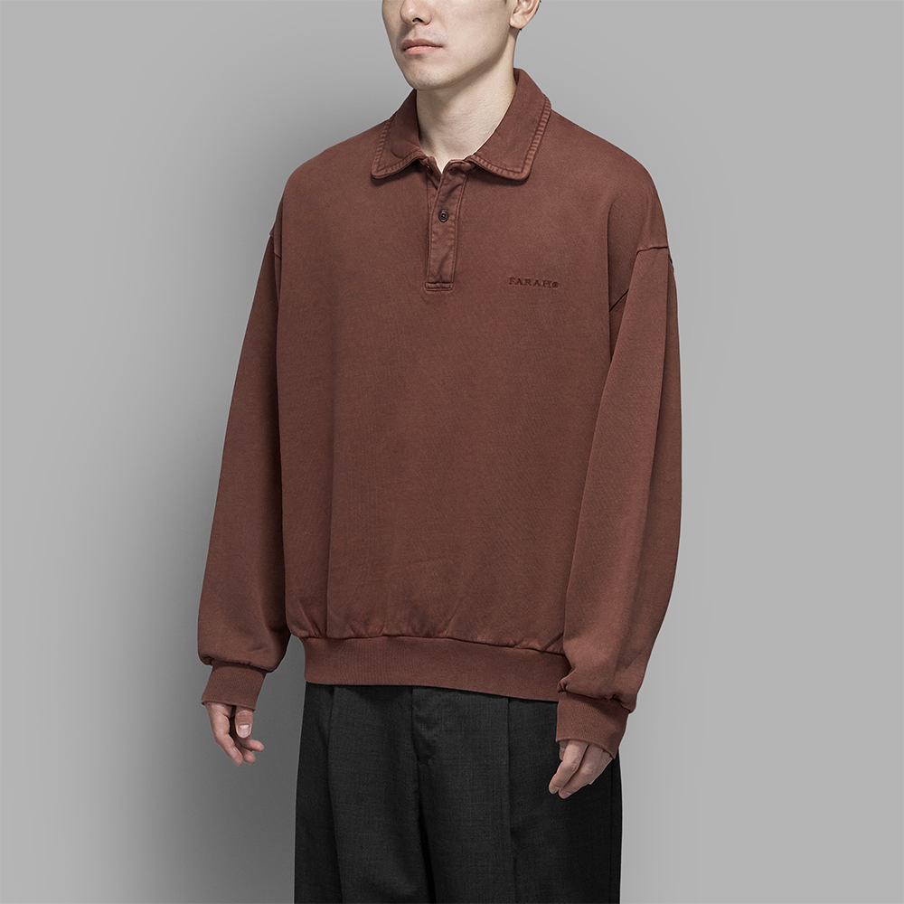FARAH / Polo Sweatshirt (Brown)
